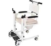 Transporte portátil para el hogar Silla de ruedas Silla de transferencia con asiento dividido de 180 ° Elevador de pacientes para el hogar Cómoda portátil junto a la cama con respaldo y orinal Silla d