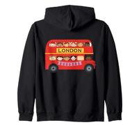 Transporte público de Dos Pisos icónico de autobuses británicos Londres Reino Unido Sudadera con Capucha
