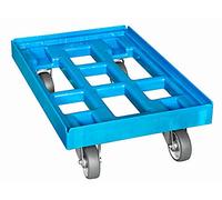 Transporte Roller 610 x 410 lichtblau con 4 ruedas, modelo abierto