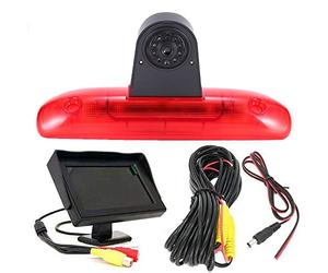 Transporter Nocturna IR Luz Freno Cámara de Marcha Atrás Visión Trasera Coche Puede Ajustar el ángulo para Fiat Ducato 244 Bus Kasten/Peugeot Boxer/Citroen Jumper (cámara + Monitor de 4.3 Pulgadas)