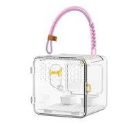 Transportín Aves - 20×18×19cm Jaula Loro | Portátil Manual Transparente Transpirable Nylon Pet Ligero | Viaje Veterinario Exterior Mascotas Pequeñas Cobaya Transportador