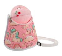Transportín de Viaje para Hámster Cremallera, Forro Cálido | Bolsa Portátil Rosa de Lona y Felpa, Diseño Hombro, Nido Colgante para Salidas Frías