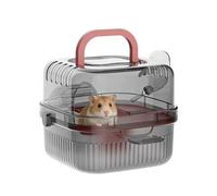 Transportín de viaje para hámsters - Jaula móvil para animales pequeños, hábitat ventilado, transportín para animales domésticos multiespecies | Incluye un de ruedas para ejercicios integrado