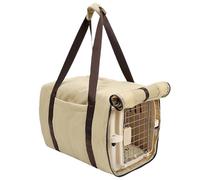 Transportín de viaje para mascotas - Caseta para perros con asas, fundas para jaulas para perros beige con ventana de malla y fondo antideslizante universal para cachorros de animales domésticos G