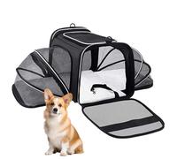 Transportín de viaje para mascotas, portátil para gatos y perros pequeños, transportador plegable para perros y gatos, con correa para el hombro y bandeja para mascotas, transportador de viaje
