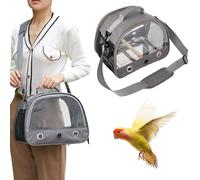 Transportín de Viaje para pájaros - Jaula Plegable Oxford para Mascotas pequeñas 13,3 x 9,8 x 2 Pulgadas, de Viaje portátil y Transpirable con Bandeja para Perchas Transparente, Estructura