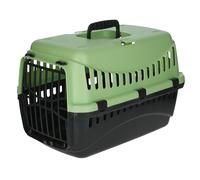Transportín Expedion, plástico, 45 x 30 x 30 cm, verde/gris oscuro | Verde/negro, 45 × 30 × 30 cm, caja de plástico resistente para gatos y perros pequeños