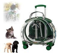 Transportín for gatos con ruedas, mochila transparente y totalmente transpirable for mascotas, mochila con carrito for mascotas, mochila de viaje portátil for gatos y perros for viajar/dar un paseo(Gr