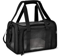 Transportin Gato/Transportin Perro Pequeño Mascotas Cómodo Bolso para Transporte en Tren, Coche y Avión (Negro,Small)