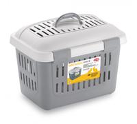 Transportín Midi Gulliver para pequeños animales - Stefanplast - Color: Gris claro