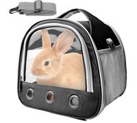 Transportín para conejos, 30 x 21 x 27 cm, caja de transporte para gatos, cobayas, bolsa de viaje para mascotas, bolsa de transporte plegable con correa para el hombro para gatos, perros, conejos