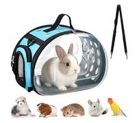 Transportín para conejos y animales pequeños, plegable, para cobayas, conejos, gatos, pájaros, portátil, con ventilación y bolsillos laterales