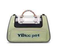 Transportín para Gato Transportín para Gatos Antifugas Blando Ventilado Plegable con Correa para el Hombro Ventana de Malla para Viaje/Auto/Veterinario para Gatos y Perros para Avión/Ave(Green)