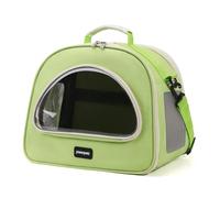 Transportín para Gatos y Perros Laterales Antifugas Blando Peso Ligero Ventilado para Viaje/Auto/Veterinario(Green)