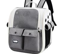 Transportín para gatos y perros pequeños, color gris.