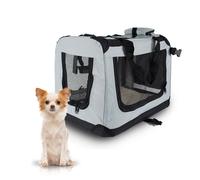 Transportín para mascotas | 50 cm x 34 cm x 36 cm | Talla S | Soporta 10 Kg | Plegable | Gris | Balú | Mobiclinic