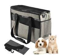 Transportín para mascotas, bolsa de viaje para animales pequeños, diseño transpirable con múltiples bolsillos, soporte de seguridad flexible, bolsa de transporte para gatos y perros para caminar