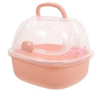 Transportín para Mascotas Pequeñas Jaula para Hámsters Rosa PP Viaje | Diseño Media Vista, Entorno Cómodo, Uso Exterior, Estilo Moderno