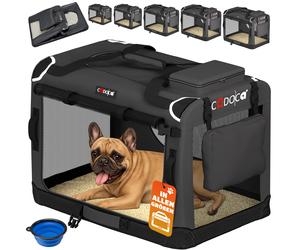 Transportín perro antracita M 60x42x44cm plegable