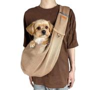 Transportin Perro Pequeño,Bolso Bandolera para Perro,Ajustable Bolsa de Hombro Cruzada para Perro con Gancho de Collar para Perros/Gatos/Conejos de hasta 11 Libras,Gris Claro