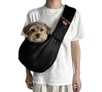 Transportin Perro Pequeño,Bolso Bandolera para Perro,Ajustable Bolsa de Hombro Cruzada para Perro con Gancho de Collar para Perros/Gatos/Conejos de hasta 11 Libras,Gris Claro