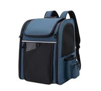 Transportin Perro Portador Plegable del Animal Doméstico Ventilado del Portador De La Mochila del Gato De La Mochila del Perro para Al Aire Libre Transportin Gato(Color:Blue)
