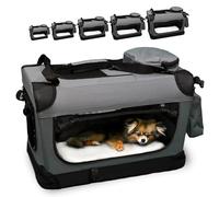 Transporttasche Hundebox Hundetransportbox Falttasche Hundetasche Transportbox für Haustiere Hunde und Katzen Haustiertransportbox (3XL, Grau)
