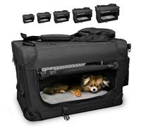 Transporttasche Hundebox Hundetransportbox Falttasche Hundetasche Transportbox für Haustiere Hunde und Katzen Haustiertransportbox (XL, Schwarz)