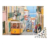 Tranvía Casco Antiguo Histórico Puzzle de 1000 Piezas Papel para Adultos Vista Urbana Juego de Puzzle 1000 Piezas Relajación Hogar 70x50cm/1000pcs