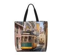 Tranvía De Lisboa Bolso De Compras Moda Bolso De Hombro Impermeable Tote Shopper Para Cotidiana Viajes Fitness
