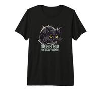 Trap Neuter Return (TNR) La solución Humana Gatos Negros Camiseta Premium