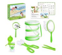 Trap Set, Kids Nature Exploration Tools, 7.68x7.17x2.48 inches Portable Outdoor Observer Catching Kit with Net and Container, Fly Catcher for Playground Backyard