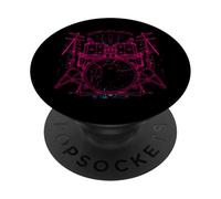 Trap Set Line Art Tambor Músico Baquetas PopSockets PopGrip Adhesivo