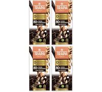 TRAPA 0% AZÚCARES AÑADIDOS |Chocolate Negro 80% con Almendras | Tableta 100 g | Sin Gluten (Paquete de 4)