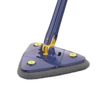 Trapeador de limpieza, plumero ajustable, herramienta de lavado de pared, trapeador plano triangular, diseño plegable, giratorio de 360 grados, mopa húmeda y seca para esquinas, techos, suelos y