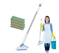 Trapeador de Pared - Trapeador de Cocina Triangular Giratorio de 360 Grados con 4 Almohadillas | Depurador Multiusos con Mango de 47 Pulgadas para zócalo de Teja de Madera Dura