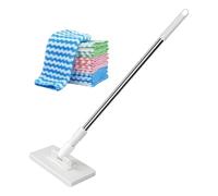 Trapeador sin lavado, trapeador plano automático retráctil, compacto con paños reutilizables, herramienta de limpieza de polvo sin , fácil limpiador de suelos para azulejos, eliminación de polvo