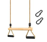 Trapecio Columpios, Multifunción Columpio Madera para Niños Einstellbar Trapecio Columpio Exterior Interior con Mango de Esponja Suave Trapecio Niños Jardin hasta 100 kg