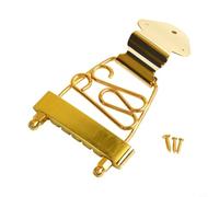 Trapecio de guitarra eléctrica, 6 cuerdas, marco con cable, barra de tope para Jazz LP para sg para puente, juego de accesorios de actualización cromado, negro y dorado, 82,3 x 79 mm (dorado)