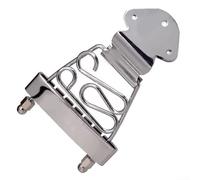 Trapecio de guitarra eléctrica, 6 cuerdas, marco con cable, barra de tope para Jazz LP para sg para puente, juego de accesorios de actualización cromado, negro y dorado, 82,3 x 79 mm (plata)