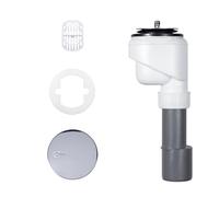 TRAPFLEX - Juego de desagüe Viega Domoplex 6928.21 sifón en Cromo (Vertical) con Filtro de Pelo, recogedor de Pelo Gratis