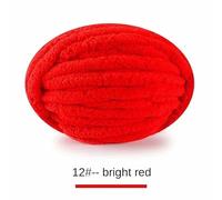Trapillo para Crochet, Lanas para Crochet Hilo de chenilla gigante grueso for tejer mantas, hilo de crochet grueso, cojín tejido a mano for el hogar, alfombra, 250 g, 27 m(12 bright red)