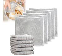 Trapo doble de acero inoxidable multiusos para lavar platos, malla de doble cara, trapos de limpieza de alambre de metal para mojado y seco, paño de alambre antiarañazos (5 unidades, 20 x 20 cm)