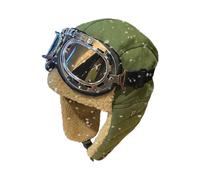 Trapper - Felpa de algodón y poliéster ABS con gafas de protección, a prueba de viento, gorro de aviador aislado para esquí, ciclismo, escalada, deportes al aire libre, viajes en clima frío, unisex