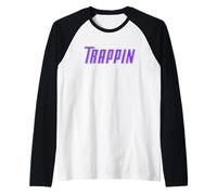 Trappin Purple Trap Music Gear para Trap Beat Rappers Camiseta Manga Raglan