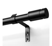 TRAROD Barra de cortina negra 81-238 cm, 16 mm de diámetro, barra de cortina ajustable, con soportes y extremos, adecuada para dormitorio, salón, cocina, mate
