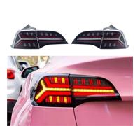 Trasera Luz Freno 1 Par Luces Traseras LED para Tesla 3 Y 2021-2024 DRL Antiniebla Freno Marcha Atrás Intermitentes Conjunto Luces Traseras Coche Piloto Trasero