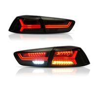 Trasera Luz Freno 1 Par para Mitsubishi para Lancer/EVO X 2008 2009 2010-2016 2017 Conjunto Luces Traseras Dinámicas LED Completas Lente Ahumada Señal Giro Piloto Trasero