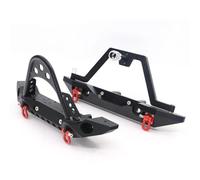 Trasero Alerón Parachoques Barra Parachoques Delantero Trasero Aluminio Con Portador Neumáticos Repuesto Para 1:10 Axial SCX10 II 90046 90047 TRX-4 TRX4 RC(1 set of black 1)