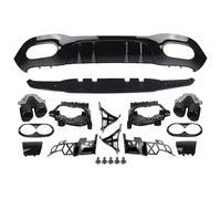 Trasero Alerón Parachoques Difusor Labio Parachoques Trasero Coche Punta Escape Silenciador Para Benz W177 AMG Line 2019-2020 Clase A A45 A180 A200 A220 A250(Glossly Black)